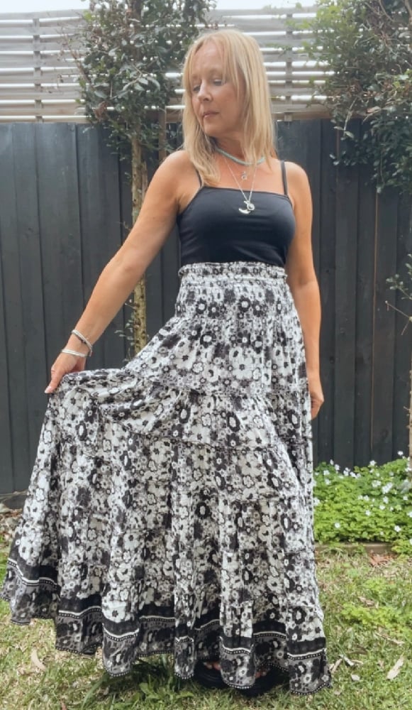 Image of Monochrome Maxi Skirt. By Eastern Eclectica