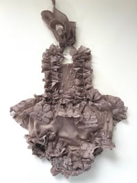 Image 1 of Taupe Lace Newborn Romper & Headband