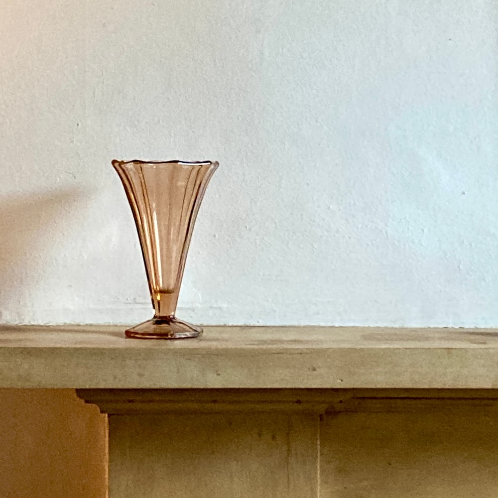 Image of Vintage - Vase - Pressed Glass - Plush Pink