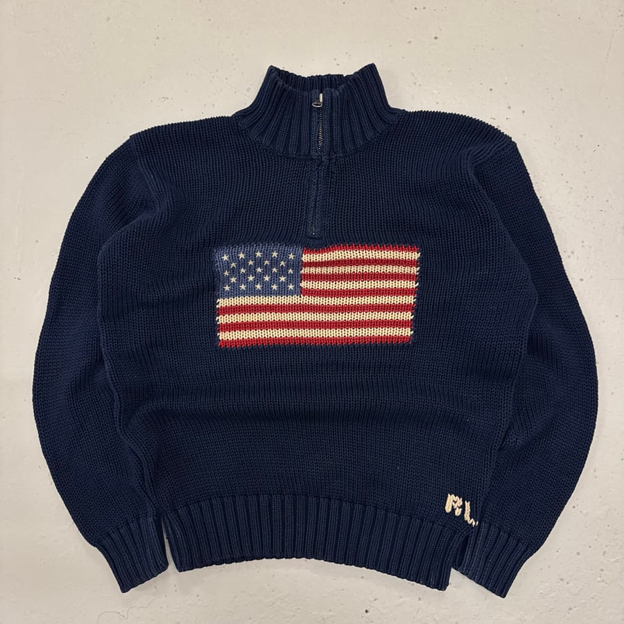 Image of Women’s Ralph Lauren 1/4 Zip Up Knit, Size Large