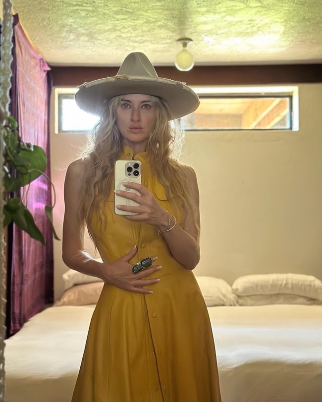 70s marigold yellow leather dress