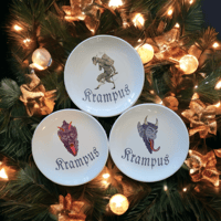 Image 1 of Krampus holiday plate set krampusnacht party holiday gift