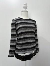 Image 1 of 00s Gray striped sweater // M
