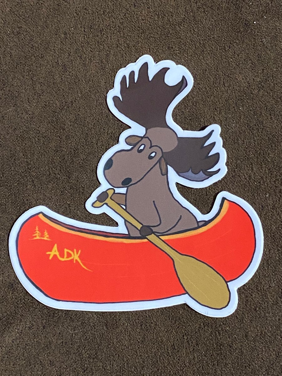 Image of Moose Canoeing Sticker