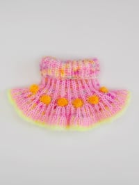 Image 7 of Sofie and Iris Bubble Gum Pink, Strong Orange and Multi Neon Mohair Collar