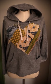 Image 2 of Upcycled “Blue Rose” hoodie