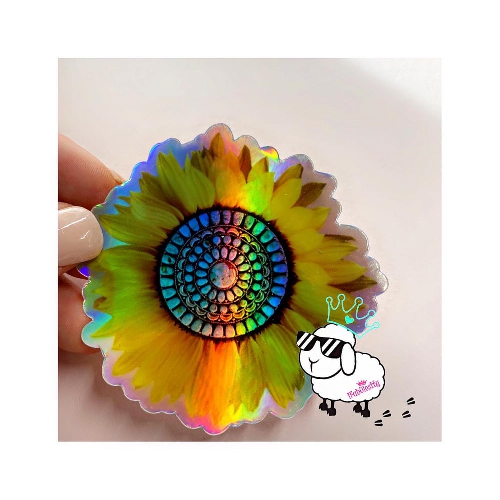 Image of Summer Sunflower Holographic Sticker 