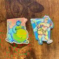Image 1 of Balloon Weed Cat + Buff Lemon Cat Sticker