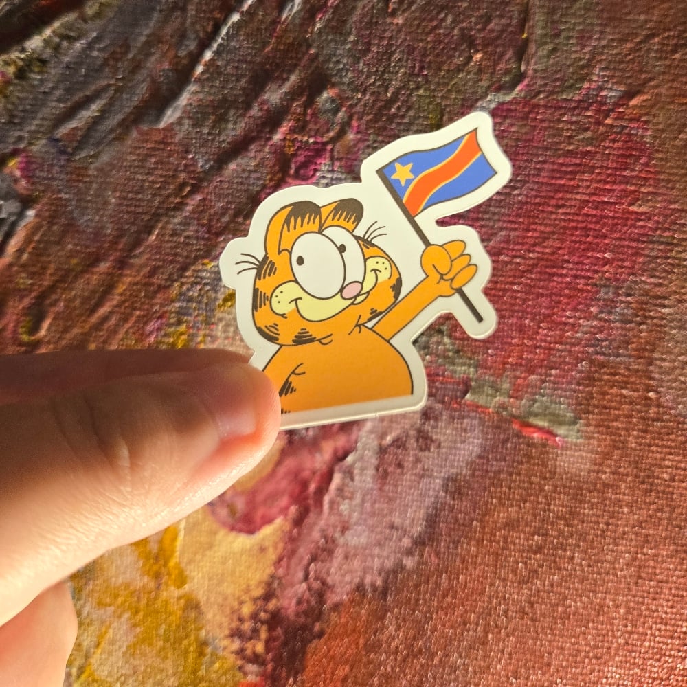 Image of Cartoon Cat Congo Sticker