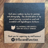 Image 2 of Wood Dangle Rectangle Earrings with Poured Paint Detail #110