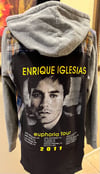 Vintage Navy/Gray/Wine/Gold Hoodie Flannel Shirt Enrique Iglesias