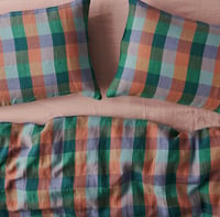 Image 1 of Kip & Co Skyline Tartan Linen pillowcases