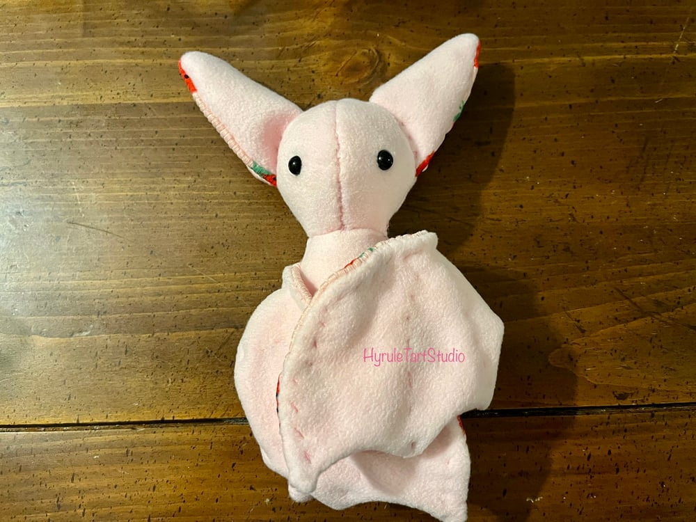 Handmade Strawberries and Cream Bat Plushy