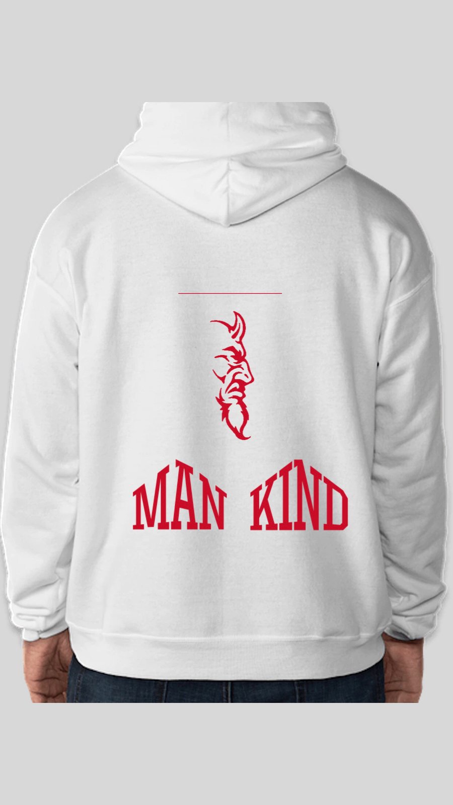 MEN S WHITE OVER HEAD HOODIE SUAV mankindmerch