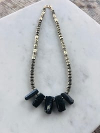 Image 1 of *new* PRIESTESS BLACK TOURMALINE + PYRITE