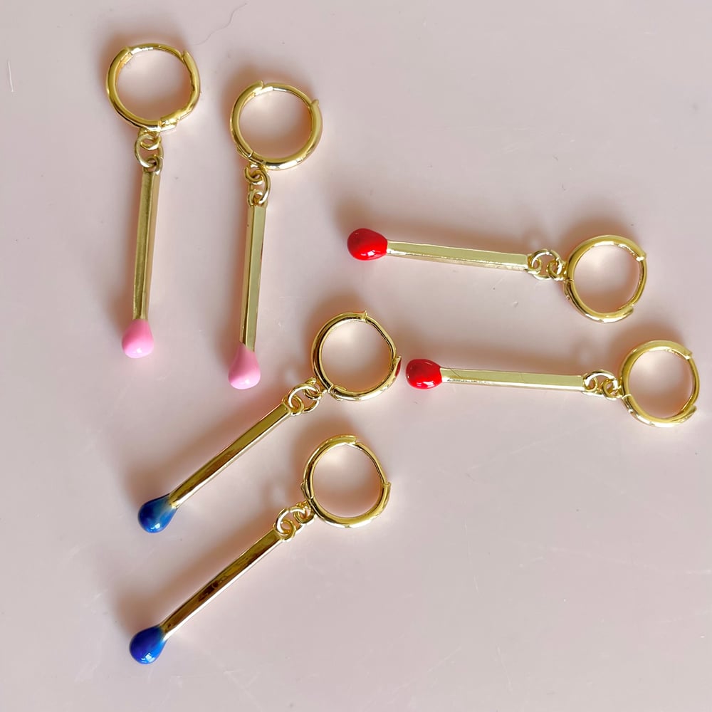 Image of Matchstick Huggie Hoops