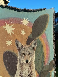 Image 2 of Desert Coyote Woven Blanket