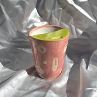 Image 1 of Pink & Chartreuse MED Travel Cup