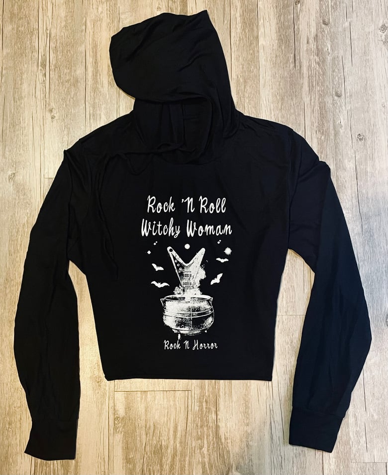 Image of Rock N Roll Witchy Woman - Lightweight Cropped Hoodie