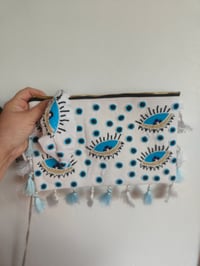 Image 2 of White Evil Eye protection Set- Bang and Headband