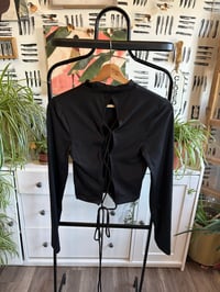 Image 1 of Black tie back top