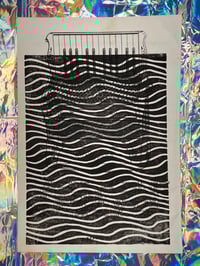 Image 2 of Original Lino Print - Waves 2 - Accordion