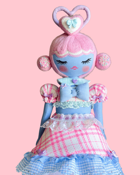 Image of Medium Art Doll Love Monster Blue