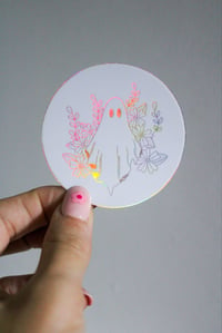 Image 1 of Ghost Floral Holo Sticker