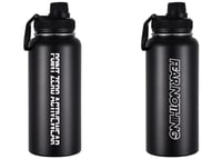 Black 1L Double Wall Insulated Bottle