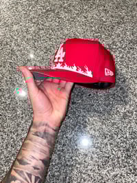 Image 4 of RED ANGELIC FLAME LA DODGERS CUSTOM FITTED CAP 