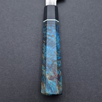 Image 3 of Petty knife with blue maple Wa handle 