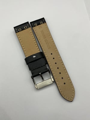 Image of Heavy Duty genuine leather strap for hamilton gents watch, BLACK-22mm,New