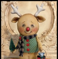 Image 3 of Rudy the Christmas Reindeer Folk Art Doll Creation 