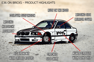 Image of KUWTB Kustoms E36 On Bricks