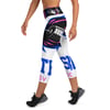BOSSFITTED White Neon Pink and Blue Yoga Capri Leggings
