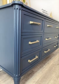 Image 11 of Stag Chateau Captain Chest of Drawers / Sideboard / TV Cabinet in Navy Blue