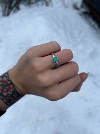 Image 1 of Hand-carved turquoise ring