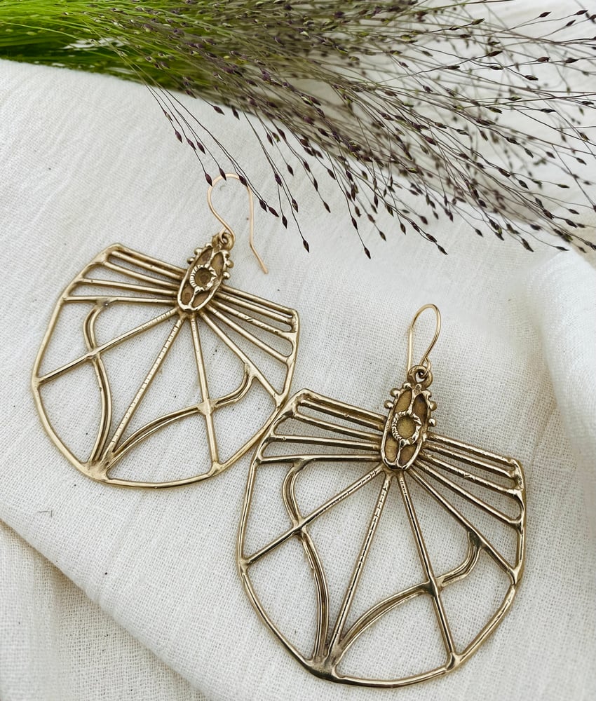 Image of Nouveau Earrings in Bronze 