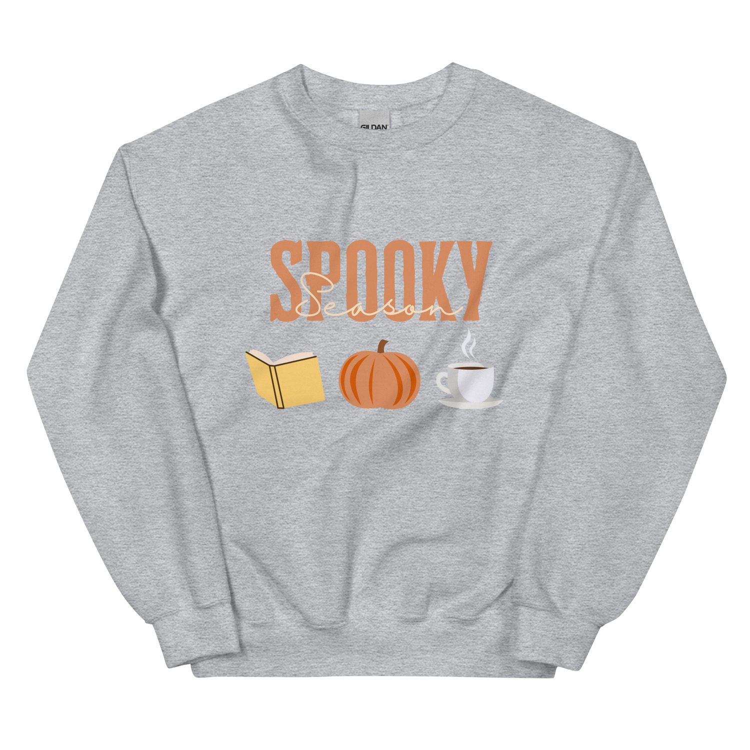 Image of Spooky season pumpkin book tea Unisex Sweatshirt