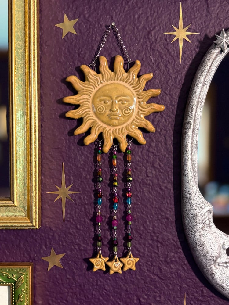 Image of Beaded Sun Wall Hanging #2