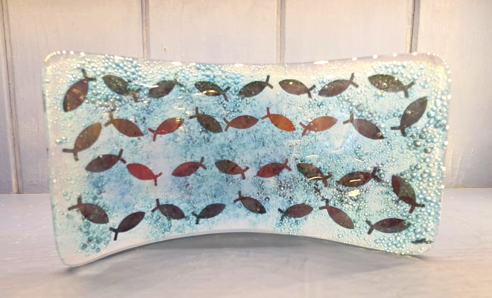 Image of Fused Glass Fish Wave