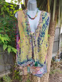 Image 6 of Mykonos sari jewel oversized waistcoat / top 10-18