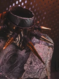 Image 1 of Black & Gold filigree Leather Collar 