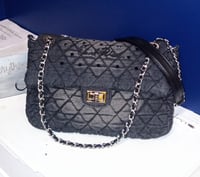 Image 2 of Denim Flap Shoulder/Crossbody Bag  