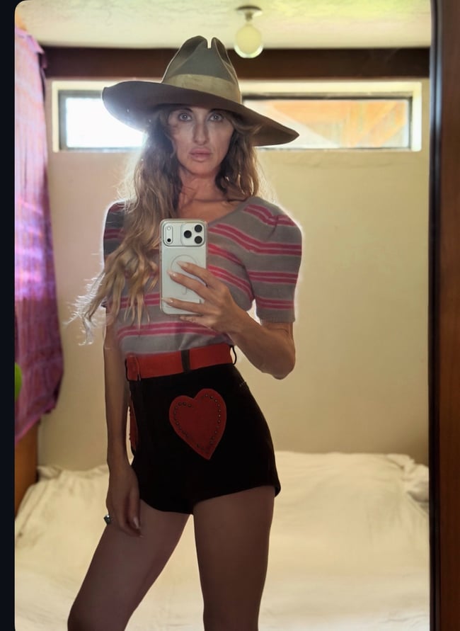 late 70s angora stripe ballet scoop neck top blouse sweater 