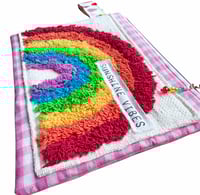 Image 2 of Shaggy Rainbow Pouch - Pink Gingham