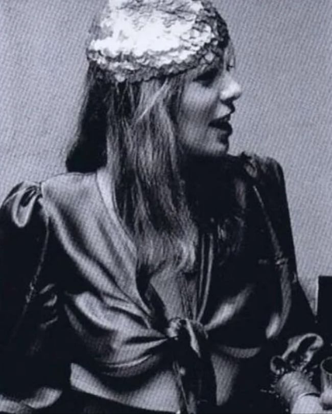 late 60s italian fine crochet slouch beret with paillettes