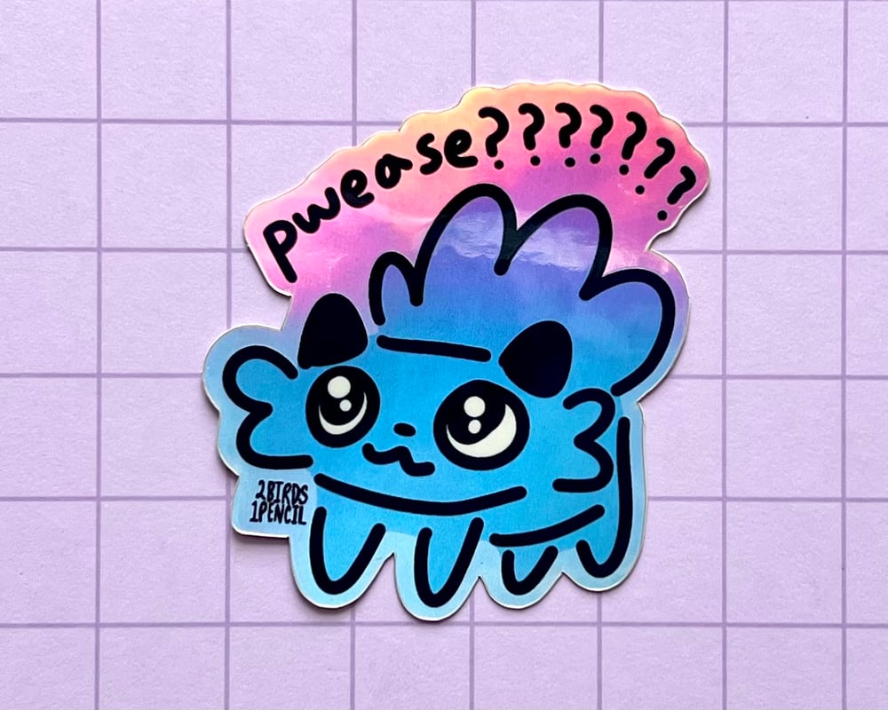 Image of Begging Bembo holographic sticker