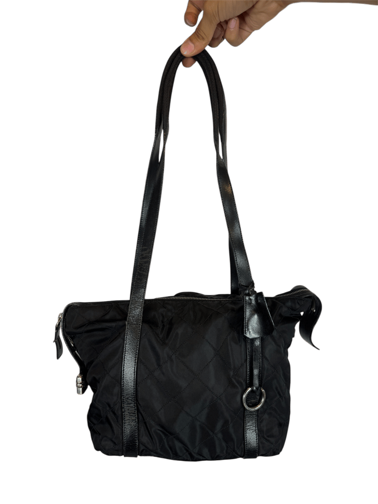 Image of Prada Vintage Quilted Tessuto Shoulder Bag