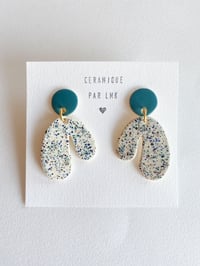 Paire de boucles d’oreilles céramique DODA  Canard mat et marbré 